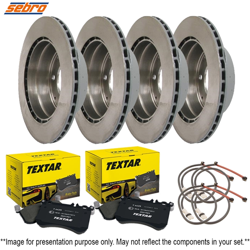 Brake Rotor, Pads & Sensors Set - Front & Rear