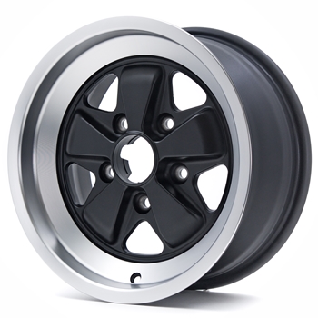Porsche Fuchs Matt Black with Diamond Cut Lip - 7x15 - 911 -1989, 914/6, 944 -1986, 924 turbo&Carrera GT
