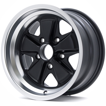 Porsche Fuchs Matt Black with Diamond Cut Lip - 8x15 - 911 -1989, 944 -1986 back axle