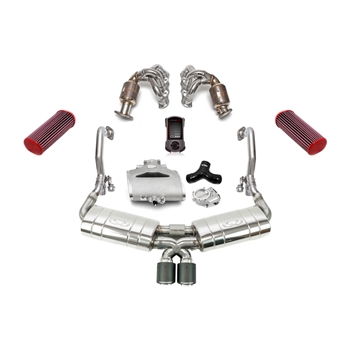 Porsche 981 Boxster/Cayman Non-S TrackTec Performance Package w/ Tips - Black Chrome (For PSE cars