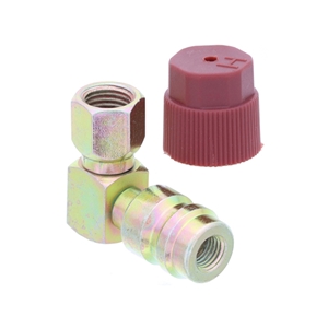 A/C System Retrofit Fitting - R134a - 90 Degree Swivel (Steel) 7/16