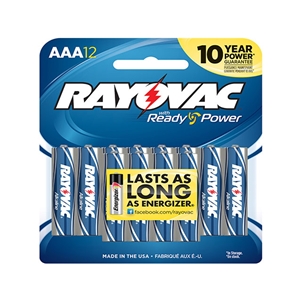 Consumer Battery - RAYOVAC Alkaline - AAA Size (12 Pack) - 553579011
