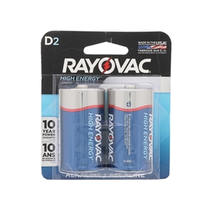 Consumer Battery - RAYOVAC High Energy Alkaline - D Size (2 Pack) - 553579041