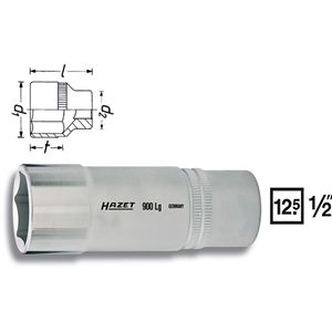 Socket - 14 mm, Deep, 6-Point - 1/2